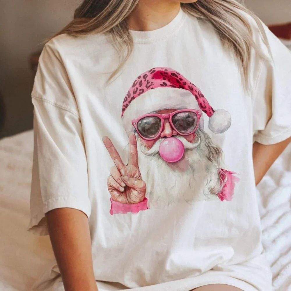 Santa Blowing Bubble Tee Retro Santa Claus Shirts